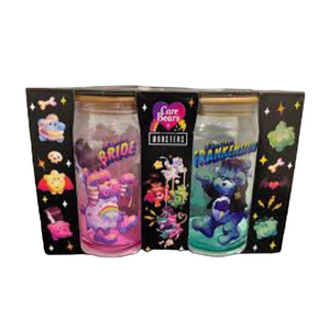 Care Bears X universal monsters  glass tumbler set